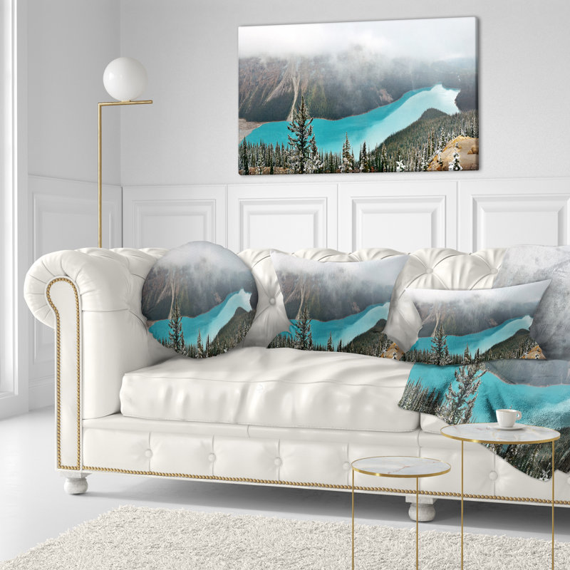 Coussin décoratif paysage imprimé magnifique lac Petyo