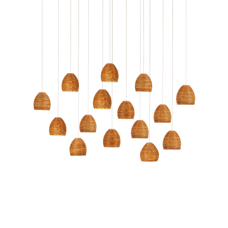 Luminaire suspendu rectangulaire à 15 lumières Beehive