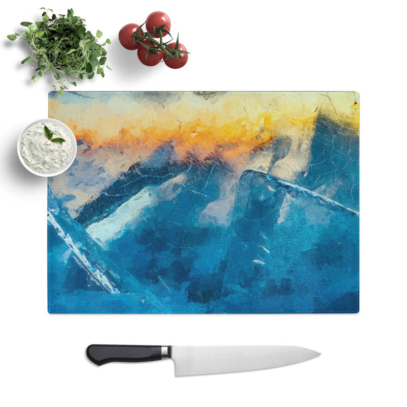 Glass Frozen in Time in Abstract Chopping Board, 39 cm W x 28.5 cm L