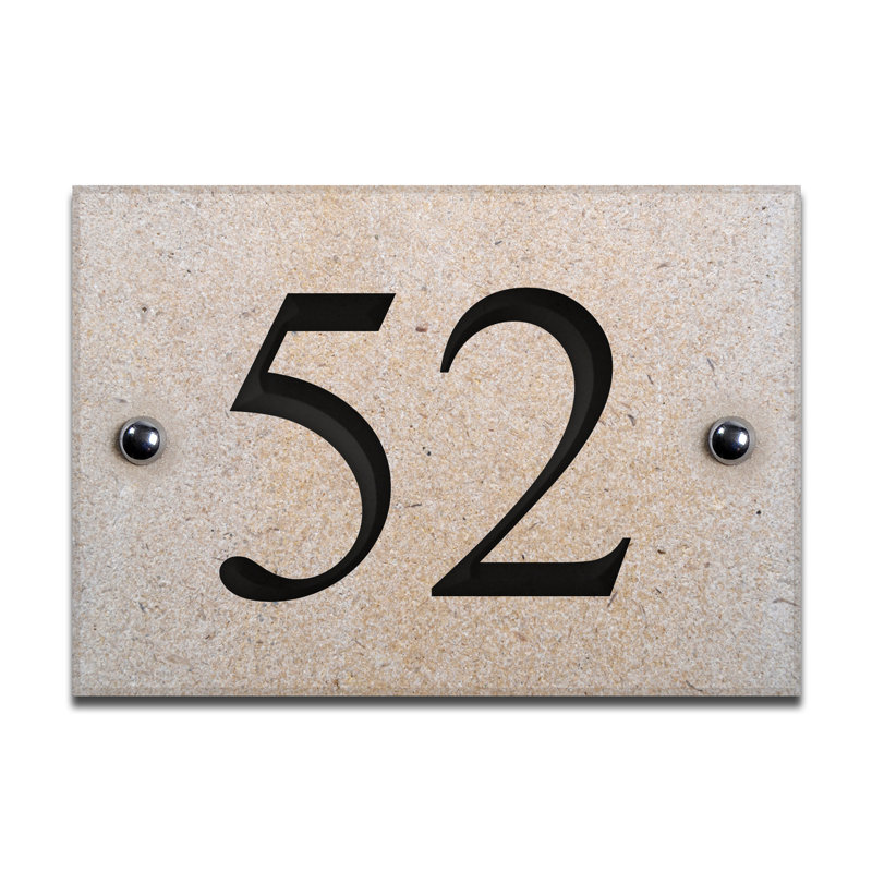 Chebanse 10cm H Stone House Number, Black, 52