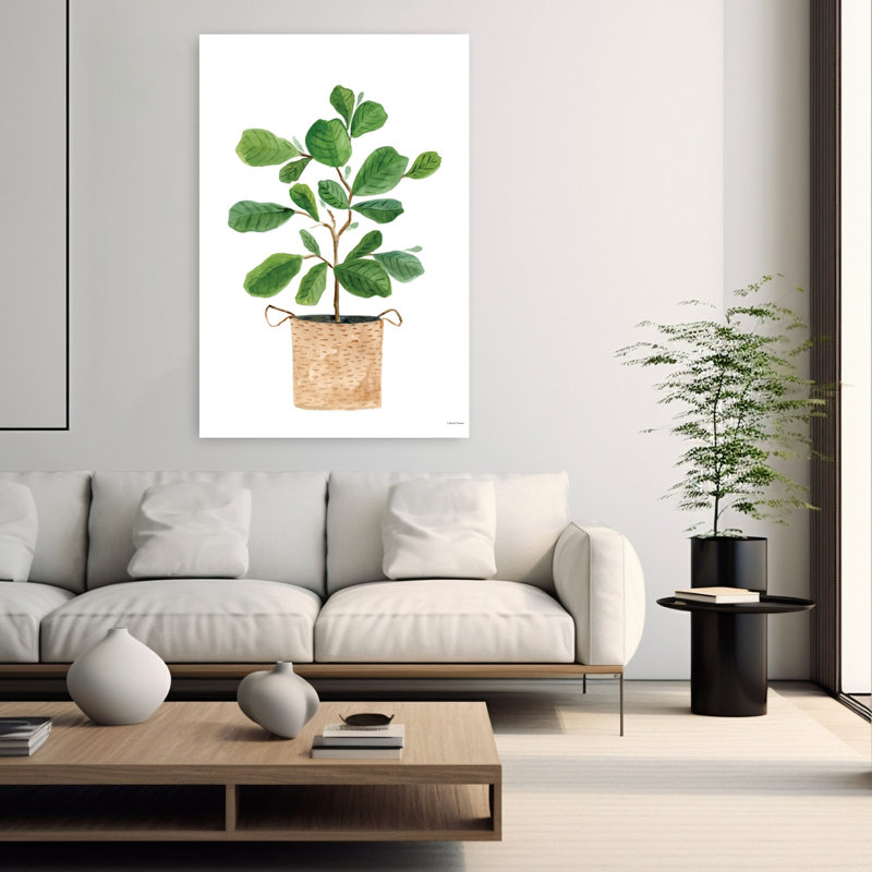 Basket Planter 3 Plant Tropical Art, 60" H x 40" W
