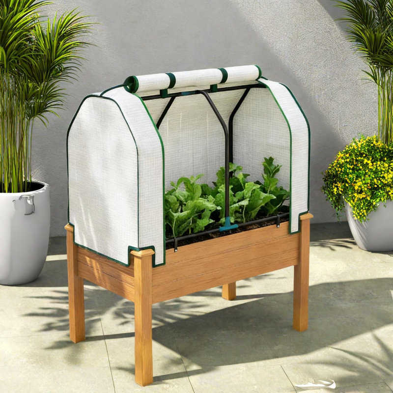 Spacieuses jardinières surélevées, en polyéthylène et en bois, pour l'extérieur moderne