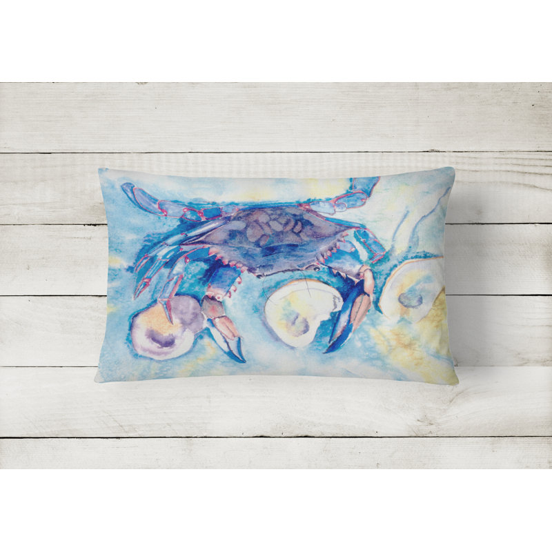 Crab Outdoor Reversible Throw Pillow