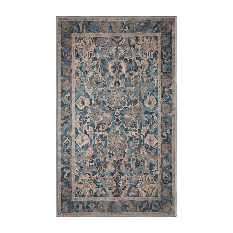 Machine Washable Gray Area Rug, Rectangle 8' x 10'
