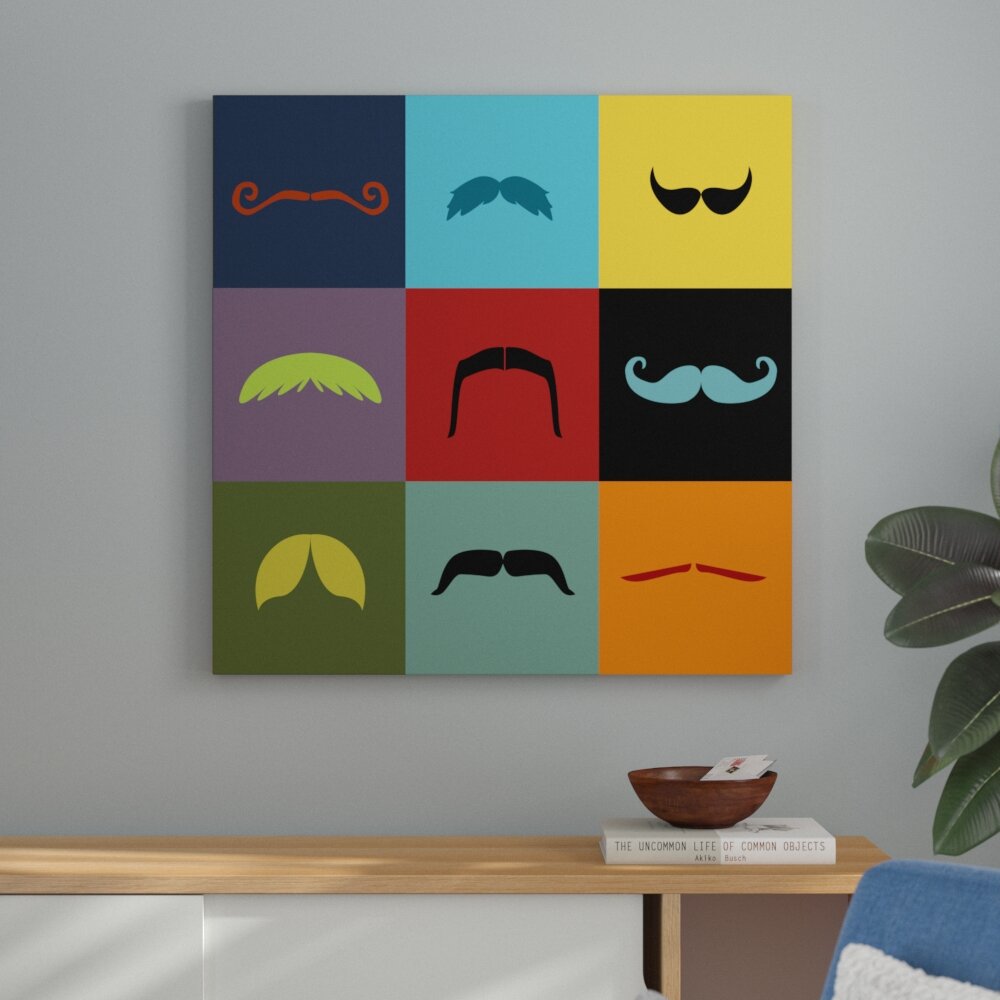 Leinwandbild Moustache Grid von Vision Studio