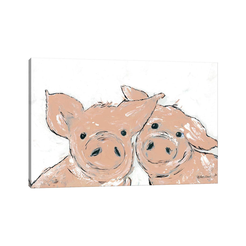 Pigs by Roey Ebert - Painting on Canvas, Wrapped Canvas, 66.04cm H x 101.6cm W x 3.81cm D