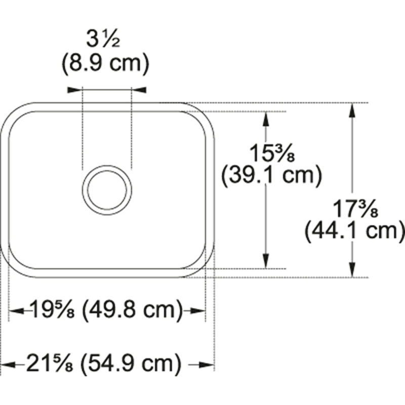 21" L x 17" W Undermount Kitchen Sink, Biscuit