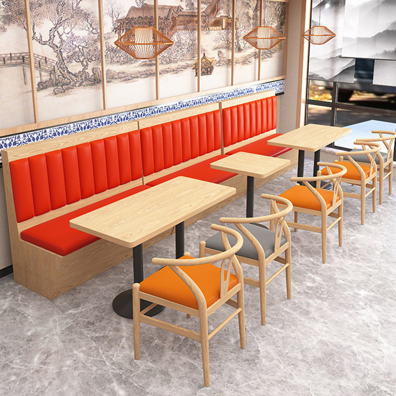 Banc rembourré en similicuir Simple Cafe, Rouge