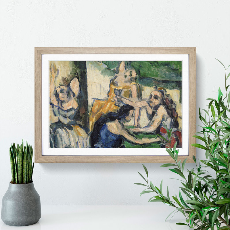 The Courtesans by Paul Cezanne - Picture Frame Painting, 36cm H x 48cm W x 2cm D, Oak Framed