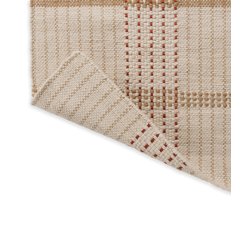 Zona Striped Area Rug in Brown/Beige/Red, Rectangle 4'7" x 6'7"
