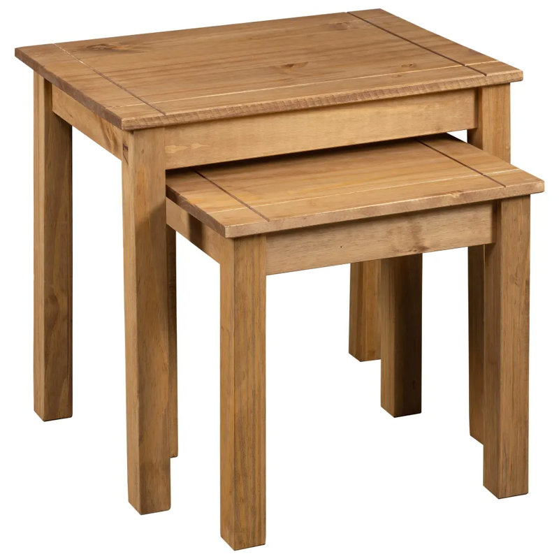 Marquez Solid Wood Nesting Tables, Brown