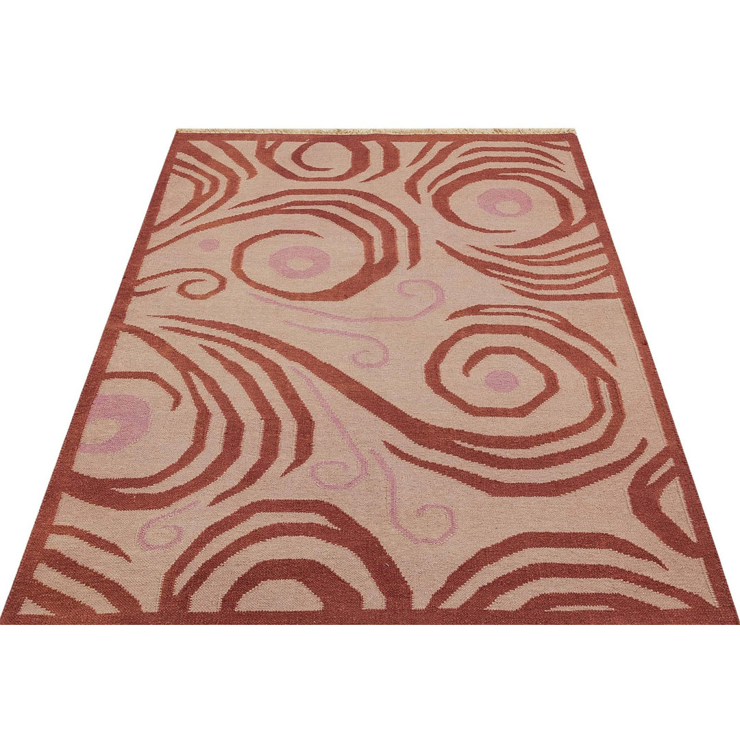 Kilim Beige Geometric Wool Handmade Area Rug