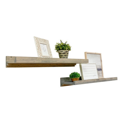 2 Piece Pine Floating Shelf