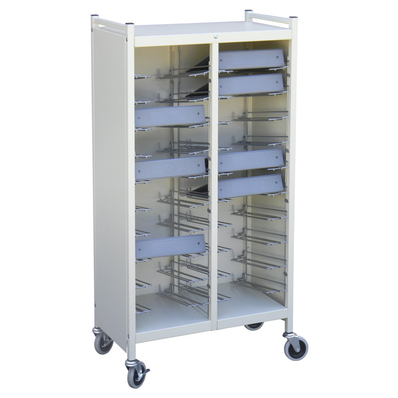 53'' H x 27.5'' W File Cart with Wheels, Beige