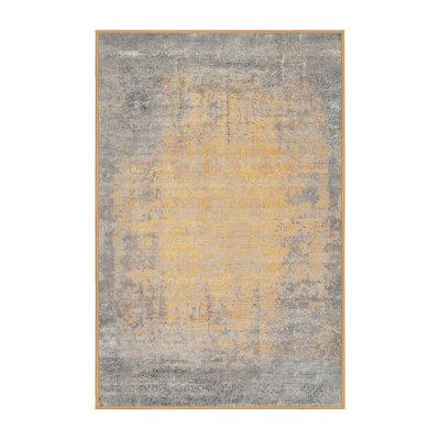 Tapis de zone gris/beige contemporaine Plympt