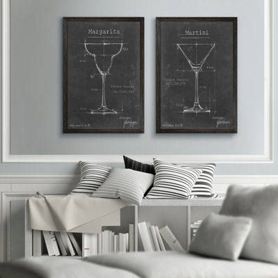 « articles bar blueprint v » par antonymeus bunjamin (abe)-2 pièces, ensemble de 2 reproductions d’art sur image