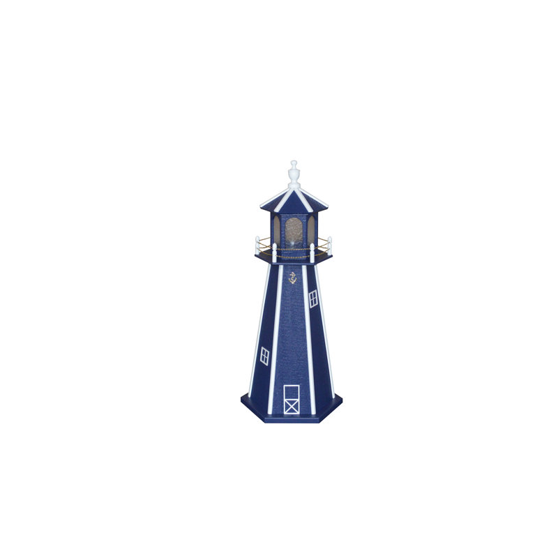 Statue de jardin Baldric, Bleu marine/blanc, H 39 po x l 18 po x P 18 po
