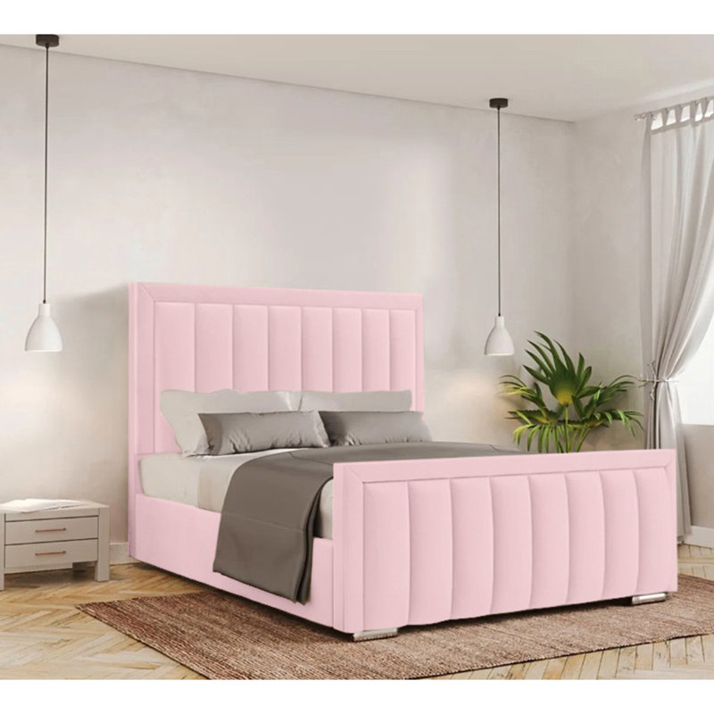Yatton Upholstered Bed, Pink, Kingsize (5')