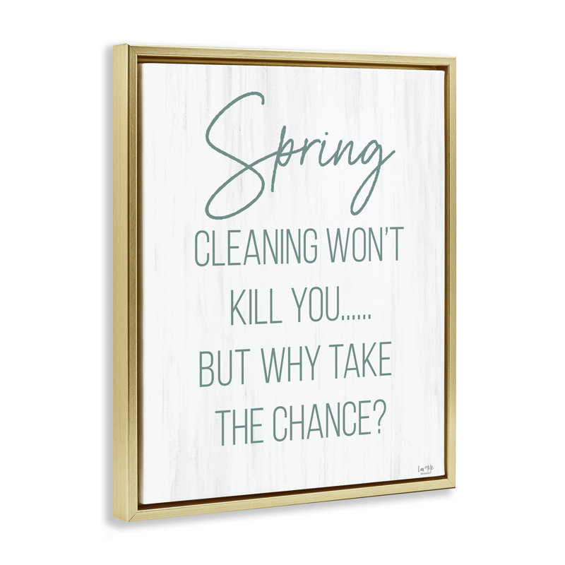Cadre flottant Spring Spring Won’t Kill You, Cadre flottant métallique doré, H 31 po x l 25 po