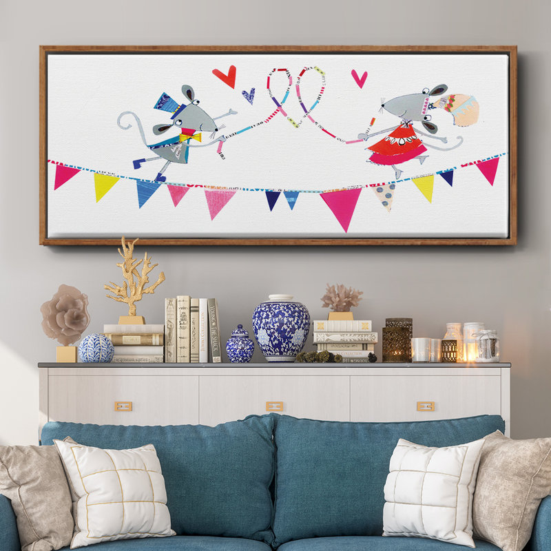 Circus Mice - toile encadrée, H 20 po x l 50 po