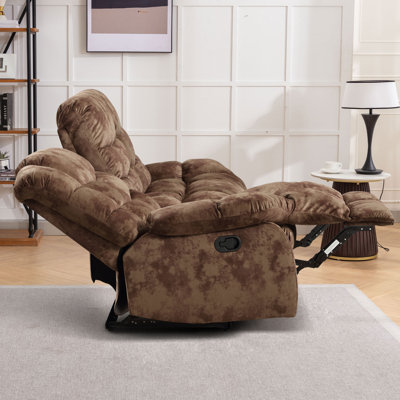 Edilmar 83.1'' Wide Contemporary and Overstuffed Manual Reclining Sofa with Wide Backrest
