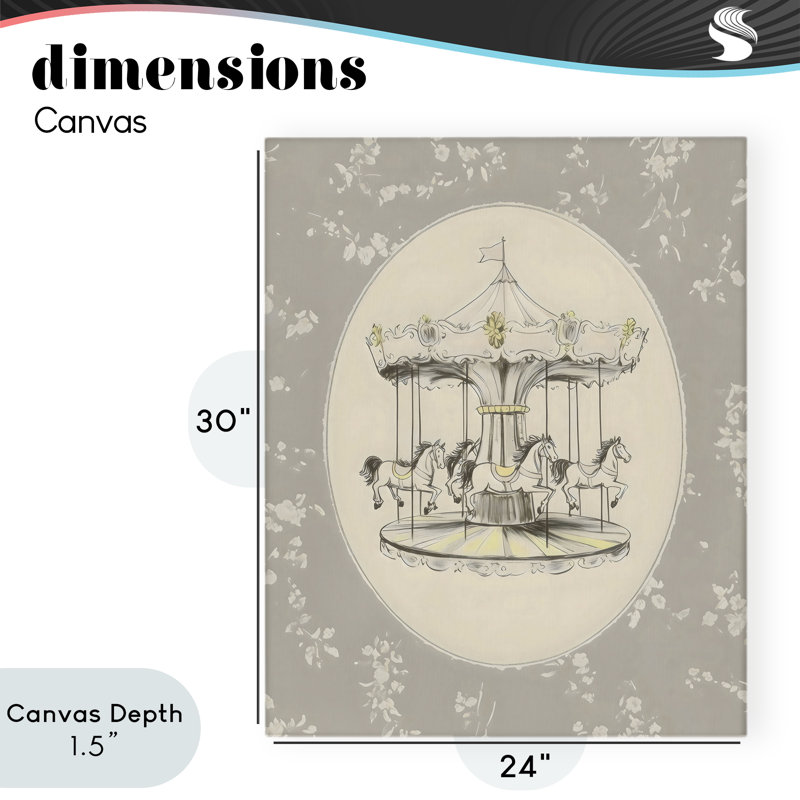 Toile de carrousel floral doux, design par Arlington Prints, H 30 po x l 24 po