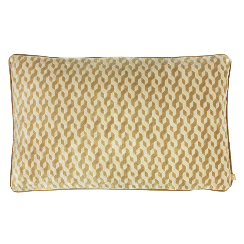 Kai Dione Geometric Rectangular Cushion Cover, Old Gold