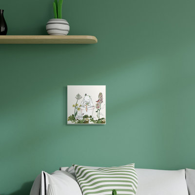 «Bunny in Flower Pot Lilac Florals Blooming» par Sangita Bachelet - Impression sur toile