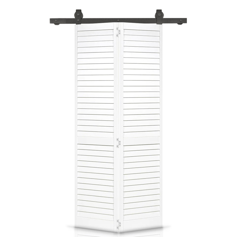 Calhome 80'' Solid Wood Louvered Bi-Fold Door | Wayfair