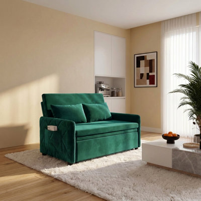 51.2" 3-in-1 Convertible Sleeper Sofa Bed with 5-Position Adjustable Backrest and Pull-Out Bed