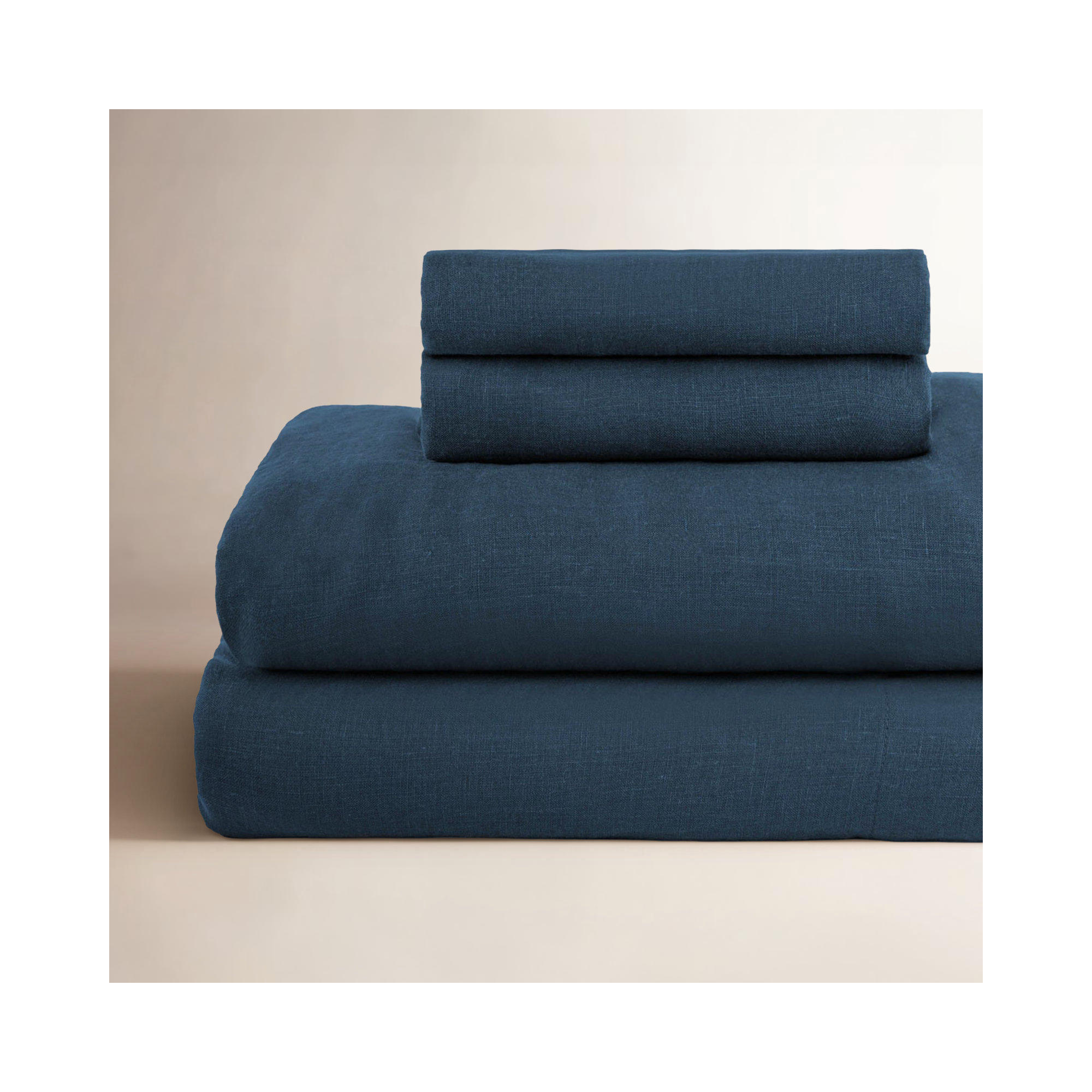 100% French Linen Sheet Set, King Sheet Set with 2 Pillowcases, Baltic
