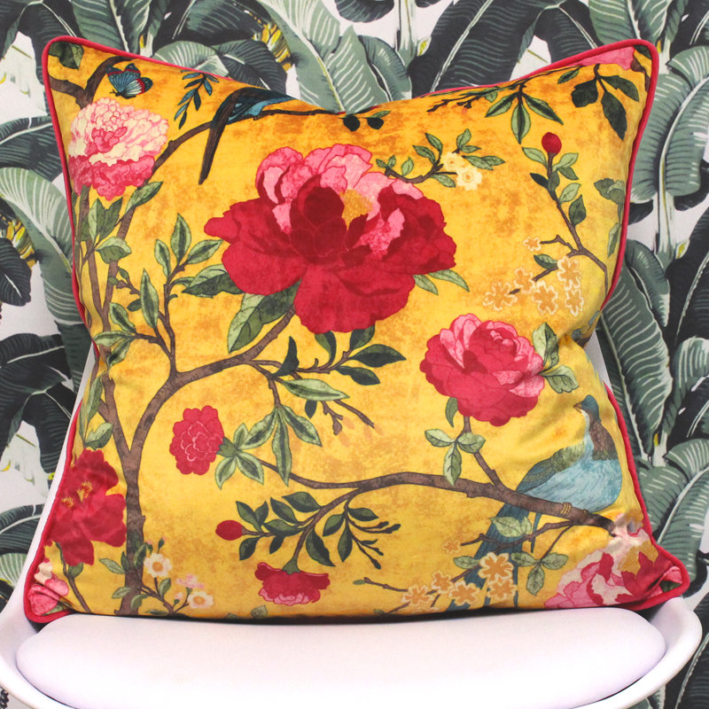 Floral Square Pillow Cover
