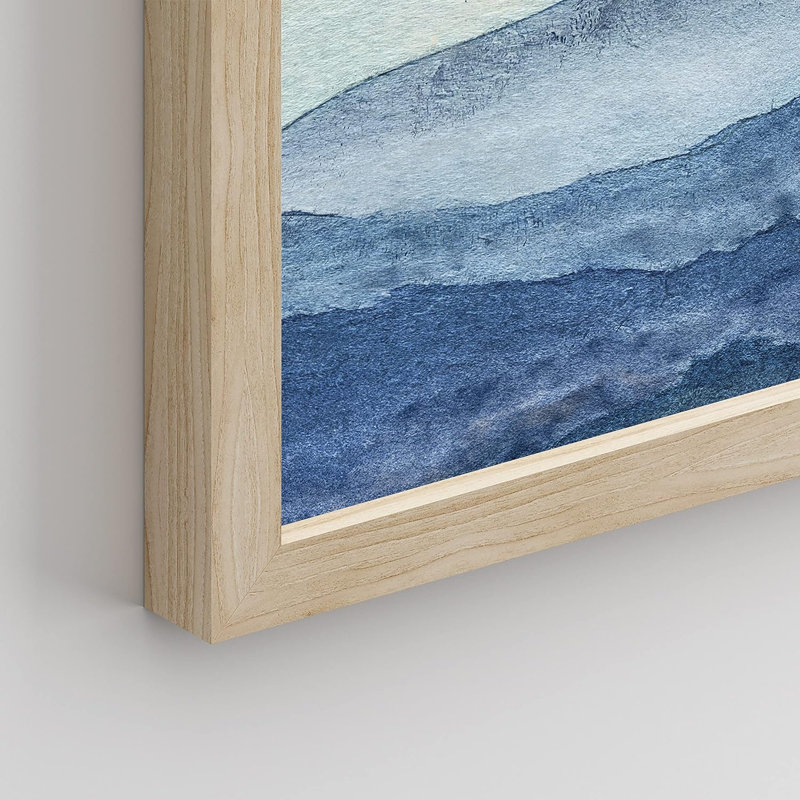 Idea4WALL, art mural encadré Blue Mountain Range, ensemble de 3 impressions murales paysage soleil rouge, décoration murale nature sauvage pour salon, chambre à coucher 3 pièces
