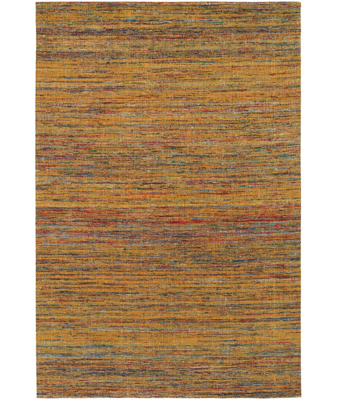 Tapis de zone dorée dhurrie Cabarley, 5 pi x 7 pi 6 po