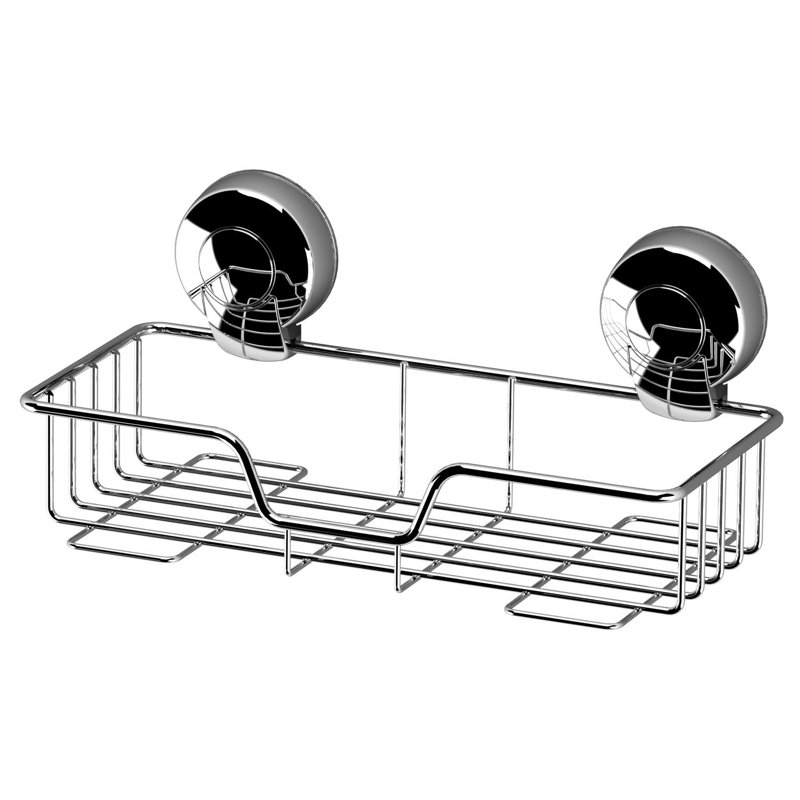 Abhinav Suction Shower Basket, Chrome