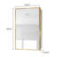 Armoire à pharmacie murale ou miroir encastrée en métal doré 16 x 28 pouces avec miroir