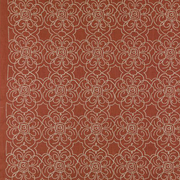Barton Embroideries Fabric, Coral