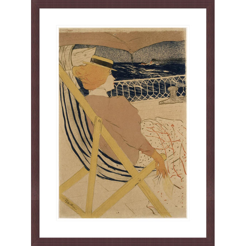 «La Passagère du 54 Promenade en Yacht» par Henri de Toulouse-Lautrec, impression giclée encadrée, H 29,5 po x l 22,01 po