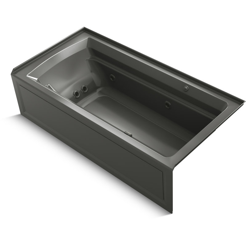 Archer 72-in X 36-in Integral Apron Whirlpool, Thunder Gray, Right
