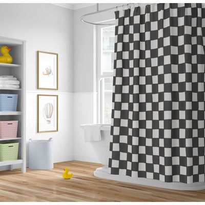 Checkered Ultra-Thin Lightweight Shower Curtain