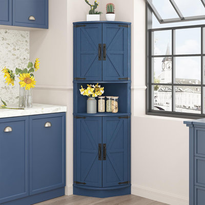 Grande armoire de coin 64,8 po Farmhouse