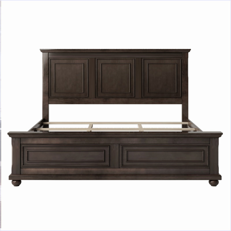 Lit traditionnel traditionnel style pin et pin, Brun, Grand lit