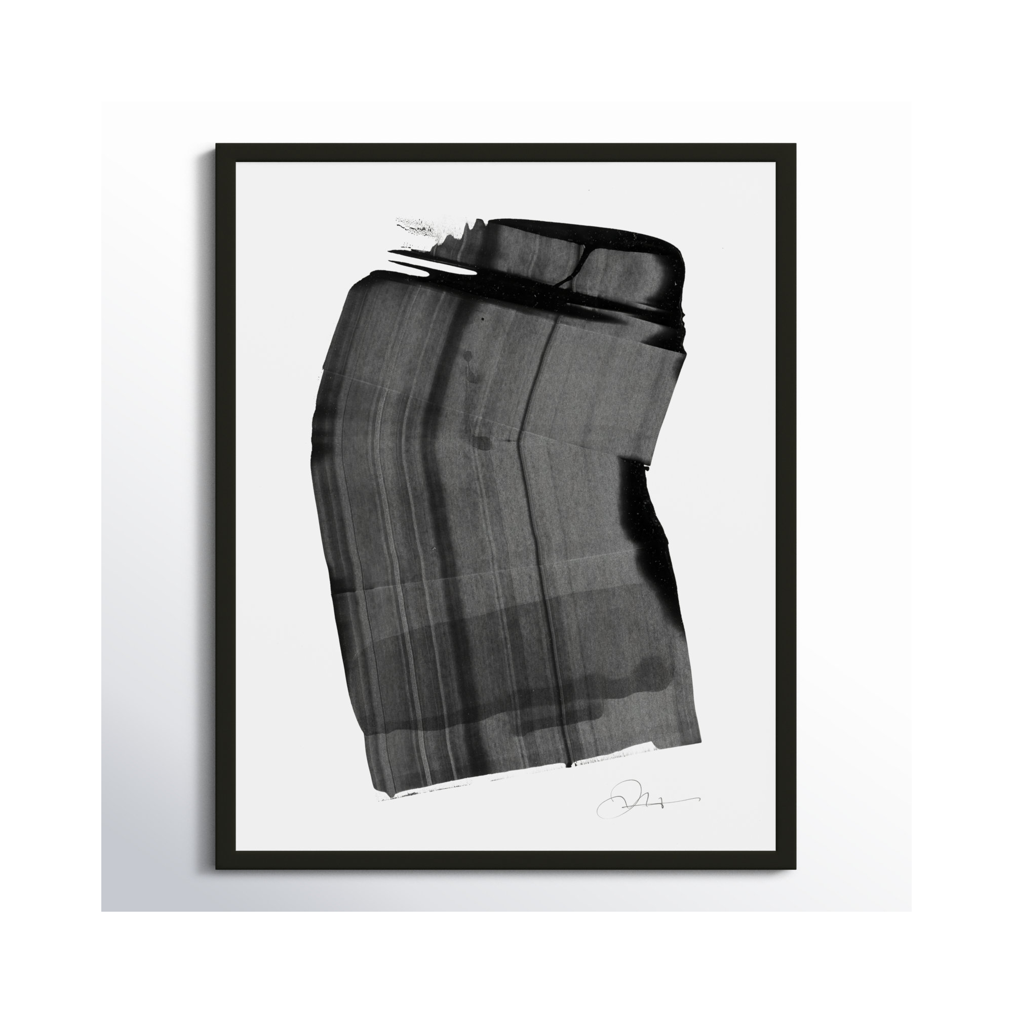 Brushstroke 1 by Jacques Pilon, 38" H x 30" W x 1.25" D, Black