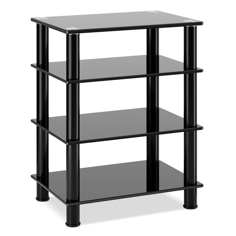 Universal 4-Tiers Glass TV Stand Audio Video Tower