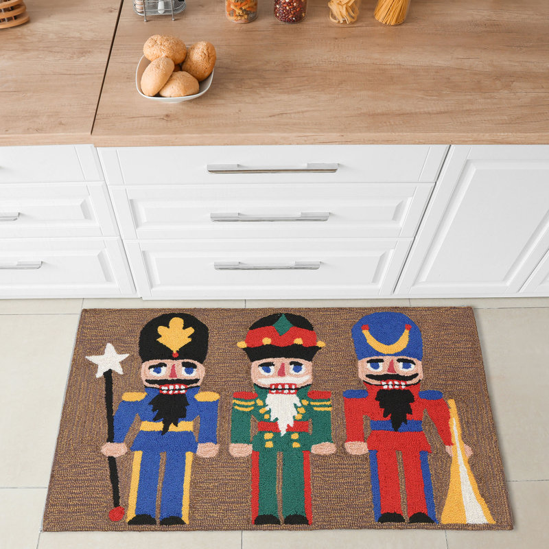 No Pattern And Not Solid Color Polyester Kitchen Mat, 24" W x 36" L