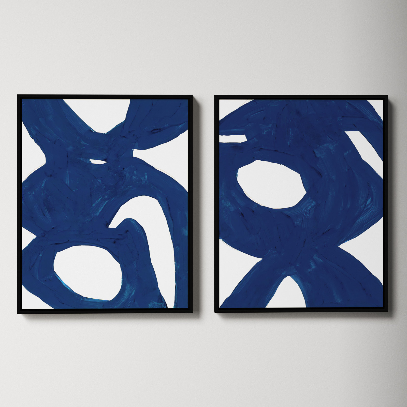 Goodall "Blue Harmony" 2-Piece Print Set, 38" H x 60" W x 1.25" D, Black
