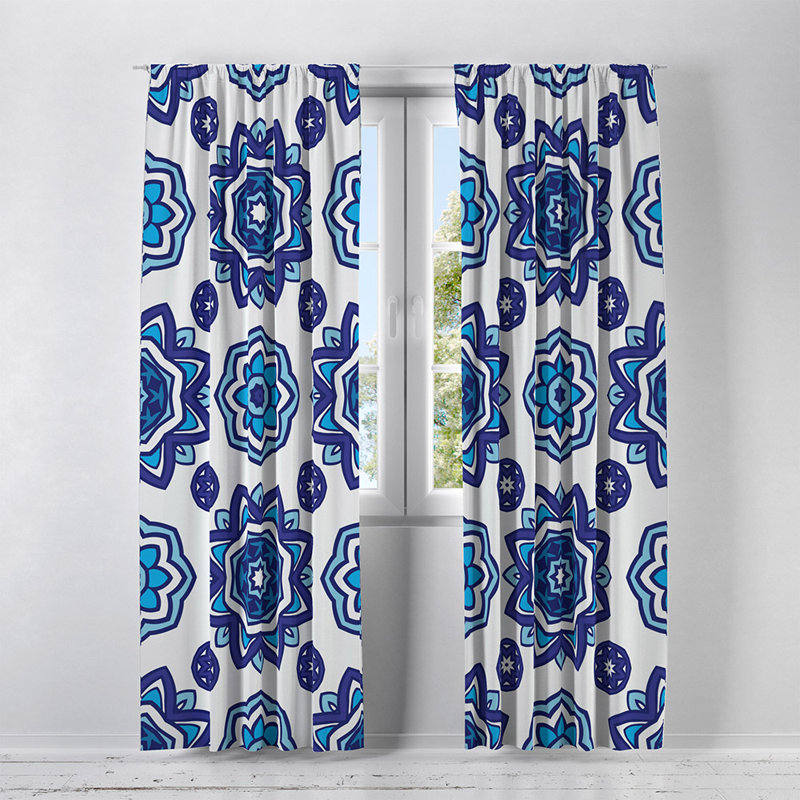 Paire de rideaux semi-transparents Mandala, L 40 po x L 82 po