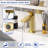 Single Handle Sink Faucet Mid Arc Single Hole Bathroom Faucet With Deckplate-118728967