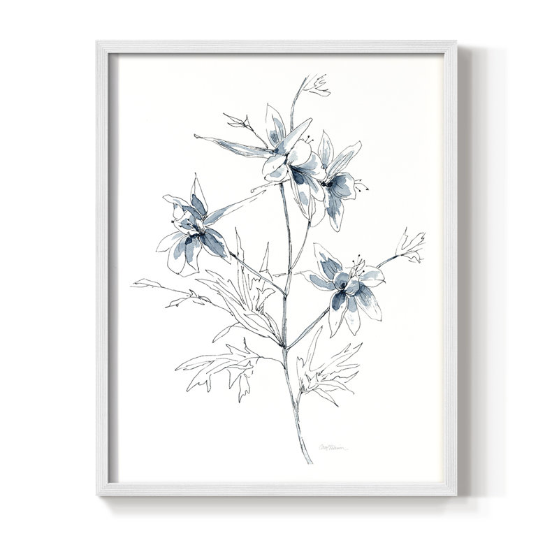 Indigo S Croquis II, reproduction encadrée - bois massif, H 15 po x l 12 po, Blanc