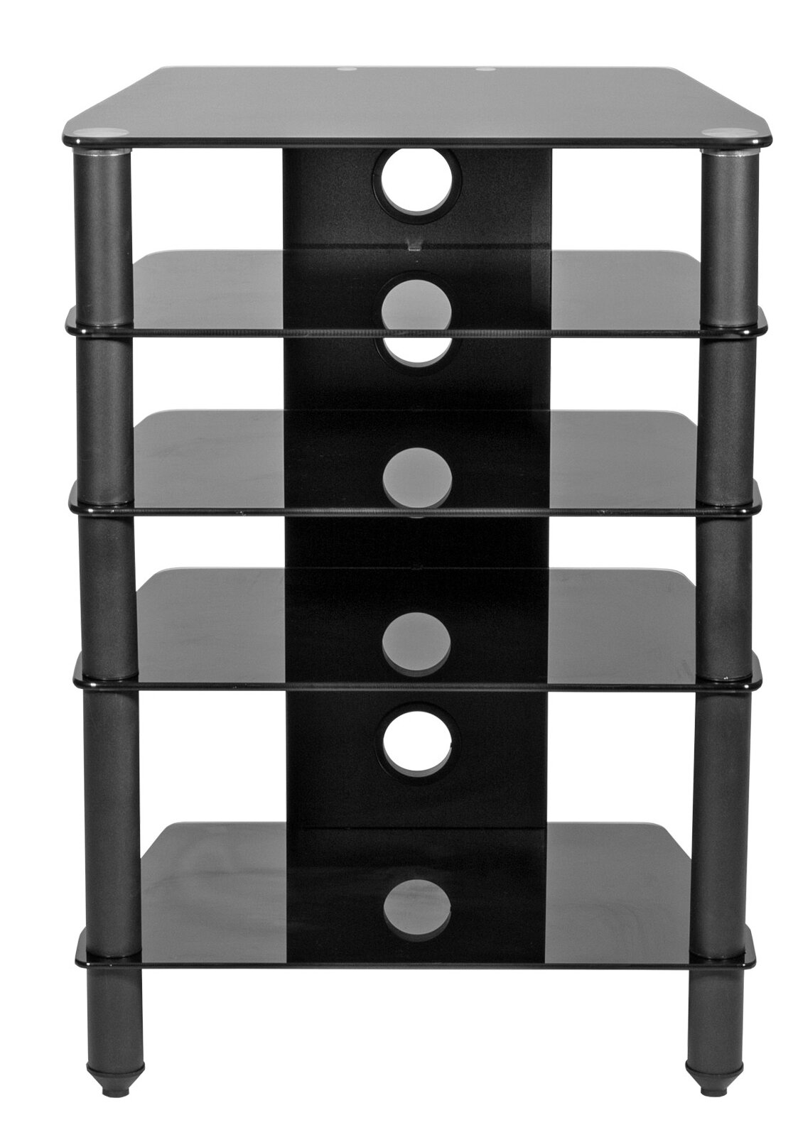 Glass 5 Shelf Hi-Fi Tower Audio Cabinet